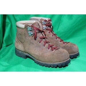 Vintage Vasque Cow Hide Hiking Boots Brown Suede Womens Size 7.5